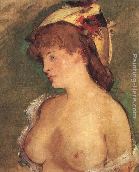 Blonde Woman with Bare Breasts painting - Eduard Manet Blonde Woman with Bare Breasts art painting